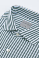 Camicia a righe operata verde slim