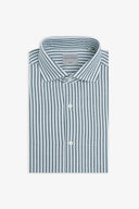Camicia a righe operata verde slim