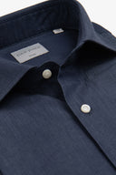 Camicia gabardina effetto denim slim