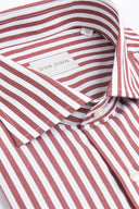 Camicia a righe medie rosso mattone slim-Dan John