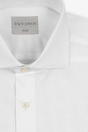 Camicia piquet polso gemelli bianca slim-Dan John