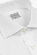 Camicia piquet polso gemelli bianca slim