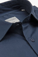 Camicia stretch unita blu slim