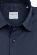Camicia stretch unita blu slim