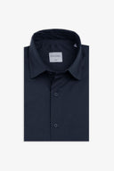 Camicia stretch unita blu slim