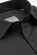 Camicia stretch unita nera slim