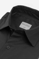 Camicia stretch unita nera slim