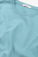 Maglia girocollo cotone turchese