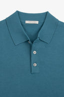 Polo in maglia petrolio-Dan John
