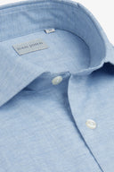 Camicia Herringbone celeste slim