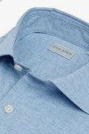 Camicia Herringbone celeste slim