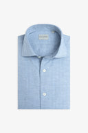 Camicia Herringbone celeste slim