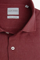 Camicia Herringbone misto lino rosso mattone slim-Dan John