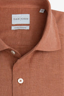 Camicia Herringbone misto lino ruggine slim