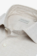 Camicia Herringbone sabbia slim