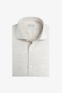 Camicia Herringbone sabbia slim