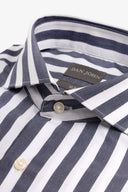 Camicia a righe larghe navy slim-Dan John