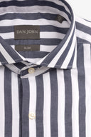 Camicia a righe larghe navy slim-Dan John