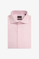 Camicia a righe operata rosa slim-Dan John