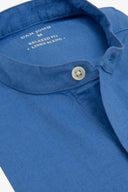 Camicia coreana misto lino azzurra-Dan John