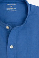 Camicia coreana misto lino azzurra-Dan John