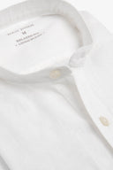 Camicia coreana misto lino bianca-Dan John
