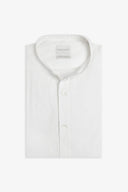 Camicia coreana misto lino panna