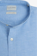 Camicia coreana misto lino celeste