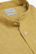 Camicia coreana misto lino giallo