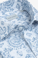 Camicia fantasia celeste slim-Dan John