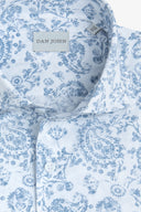 Camicia fantasia celeste slim-Dan John