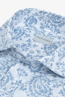 Camicia fantasia celeste slim-Dan John