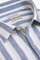Camicia a righe misto lino royal-Dan John