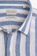 Camicia a righe misto lino royal-Dan John