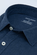 Camicia misto lino blu-Dan John