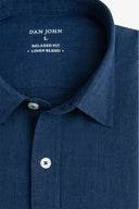 Camicia misto lino blu-Dan John