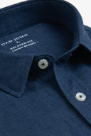 Camicia misto lino blu-Dan John
