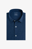 Camicia misto lino blu-Dan John