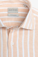 Camicia misto lino righe pesca slim