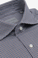 Camicia pied de poule marrone slim-Dan John