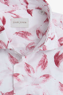 Camicia stampa floreale rosso mattone slim-Dan John
