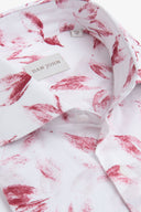 Camicia stampa floreale rosso mattone slim-Dan John