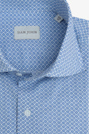 Camicia stampa geometrica blu slim-Dan John