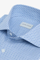 Camicia stampa geometrica blu slim-Dan John