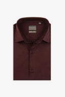 Camicia stretch unita bordeaux slim-Dan John