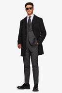 Cappotto monopetto baronetto nero-Dan John