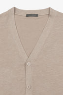 Cardigan scollo a v con bottoni beige-Dan John