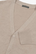 Cardigan scollo a v con bottoni beige-Dan John