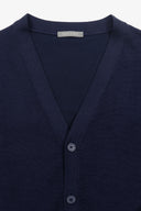 Cardigan scollo a v con bottoni blu-Dan John