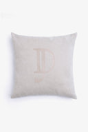 Cuscino medium con ricamo grande beige-Dan John